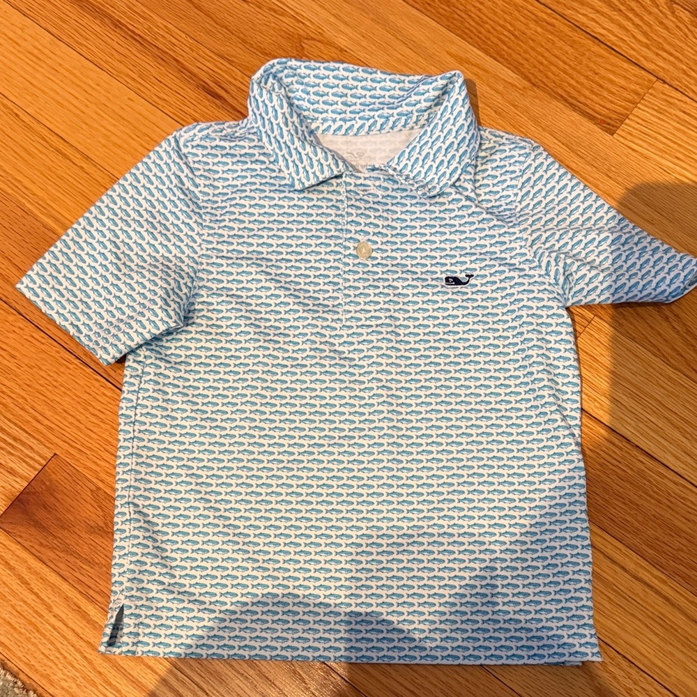 Brand New without tags Vineyard Vines Boys Blue Shark Polo Shirt